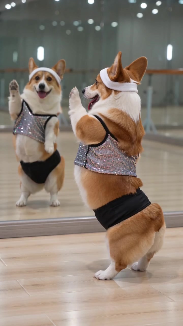 AI dog dance practice video