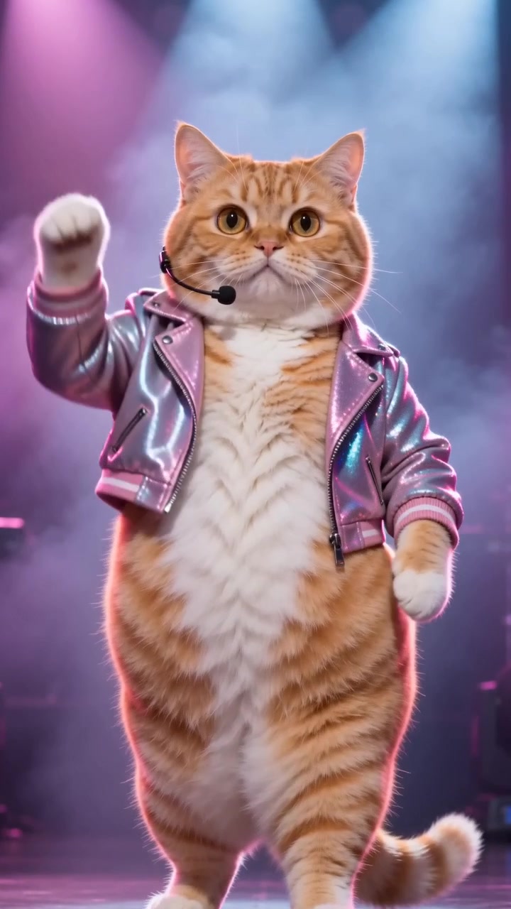 AI cat K-pop idol dance video