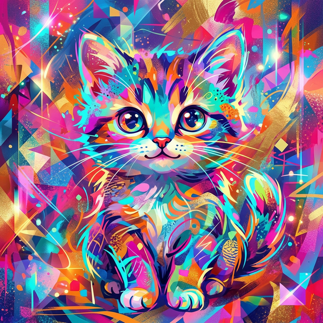 Abstract Kitten Art