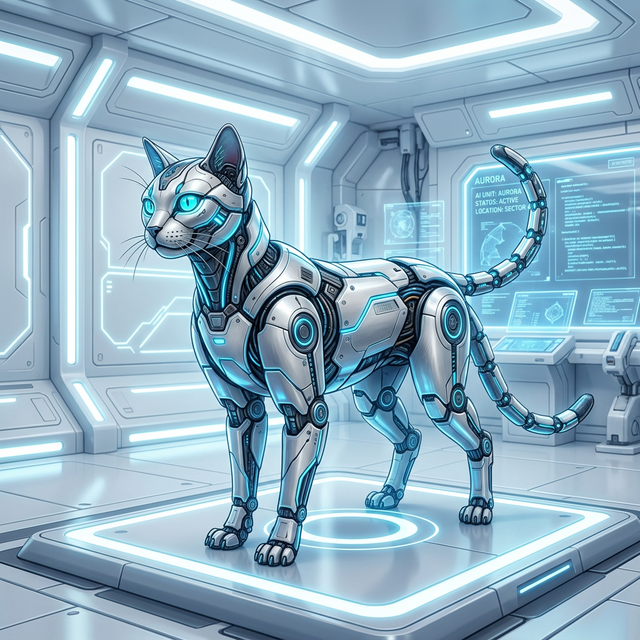 Futuristic AI Cat